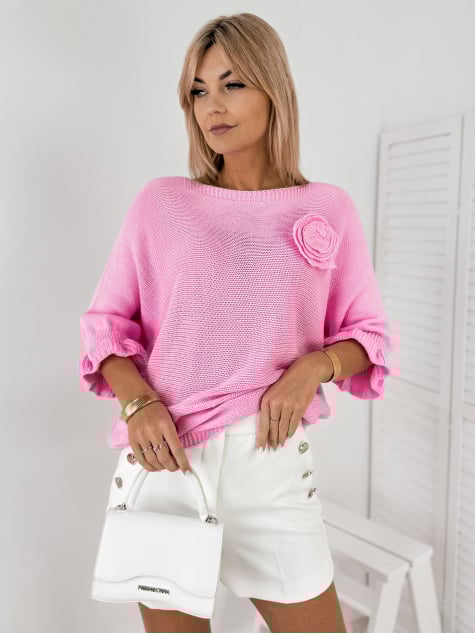 SWETER JUNIA RÓŻOWY