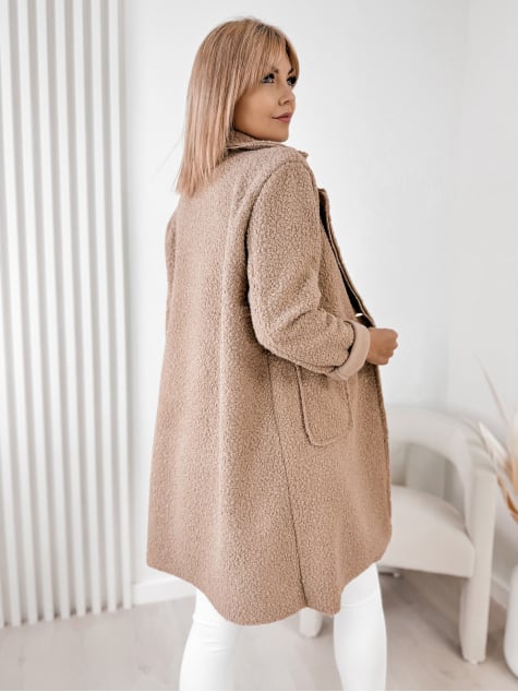 PŁASZCZ BOUCLE MELINDA CIEMNOBEŻOWY