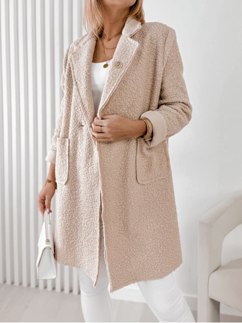 PŁASZCZ BOUCLE MELINDA BEŻOWY