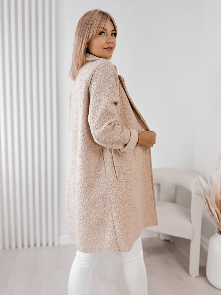PŁASZCZ BOUCLE MELINDA BEŻOWY