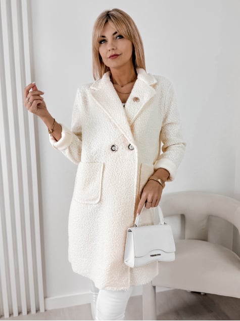 PŁASZCZ BOUCLE MELINDA ECRU
