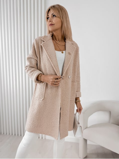 PŁASZCZ BOUCLE MELINDA BEŻOWY