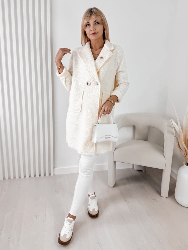 PŁASZCZ BOUCLE MELINDA ECRU