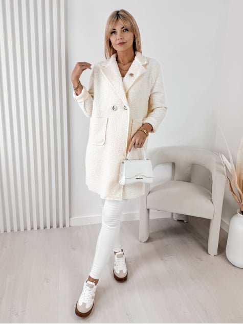 PŁASZCZ BOUCLE MELINDA ECRU