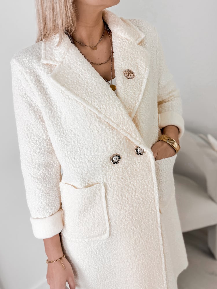 PŁASZCZ BOUCLE MELINDA ECRU