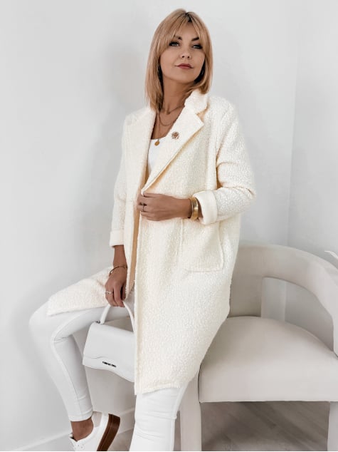 PŁASZCZ BOUCLE MELINDA ECRU