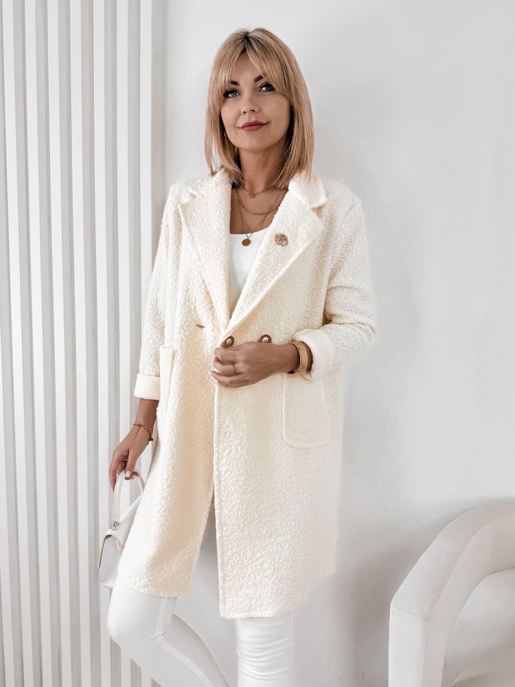 PŁASZCZ BOUCLE MELINDA ECRU