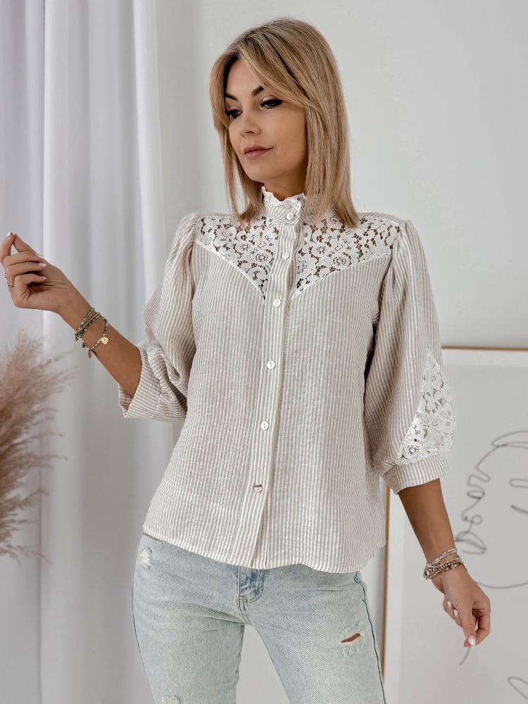 KOSZULA GOVIN BEŻOWA