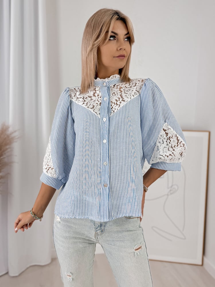 KOSZULA GOVIN BŁĘKITNA