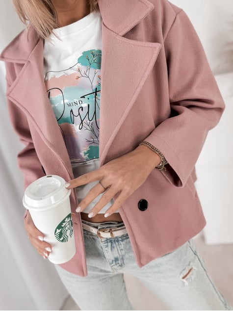 PŁASZCZ NAYA PUDROWY RÓŻ