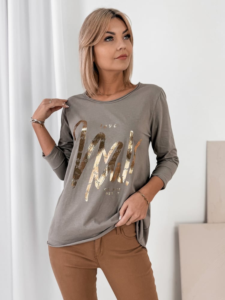 BLUZKA MIRON CIEMNOBEŻOWA