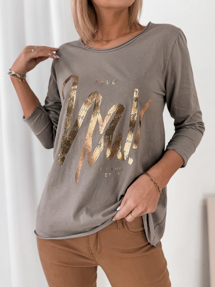 BLUZKA MIRON CIEMNOBEŻOWA