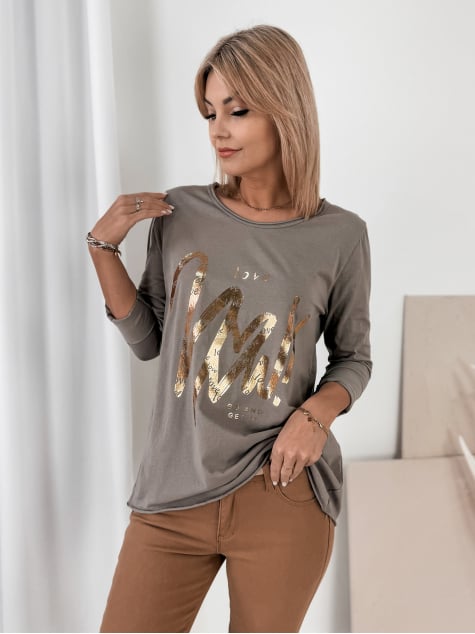 BLUZKA MIRON CIEMNOBEŻOWA