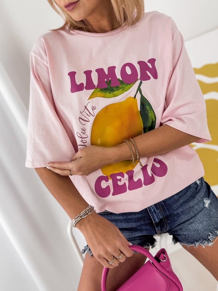 BLUZKA LIMONES PUDROWY RÓŻ