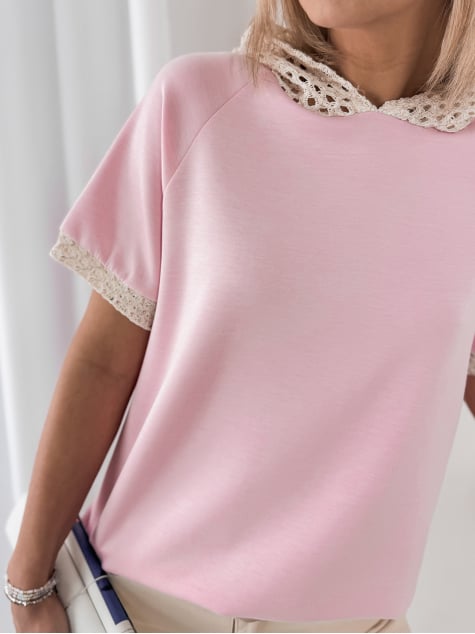 BLUZKA VELORA PUDROWY RÓŻ