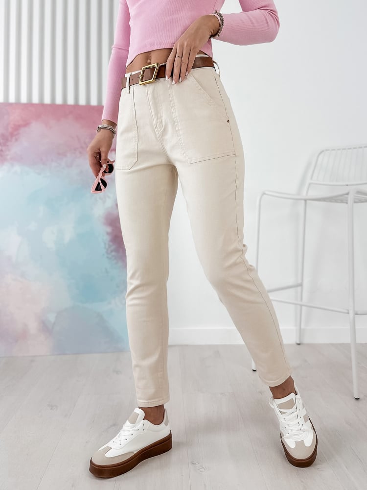 SPODNIE NEVERA BEŻOWE