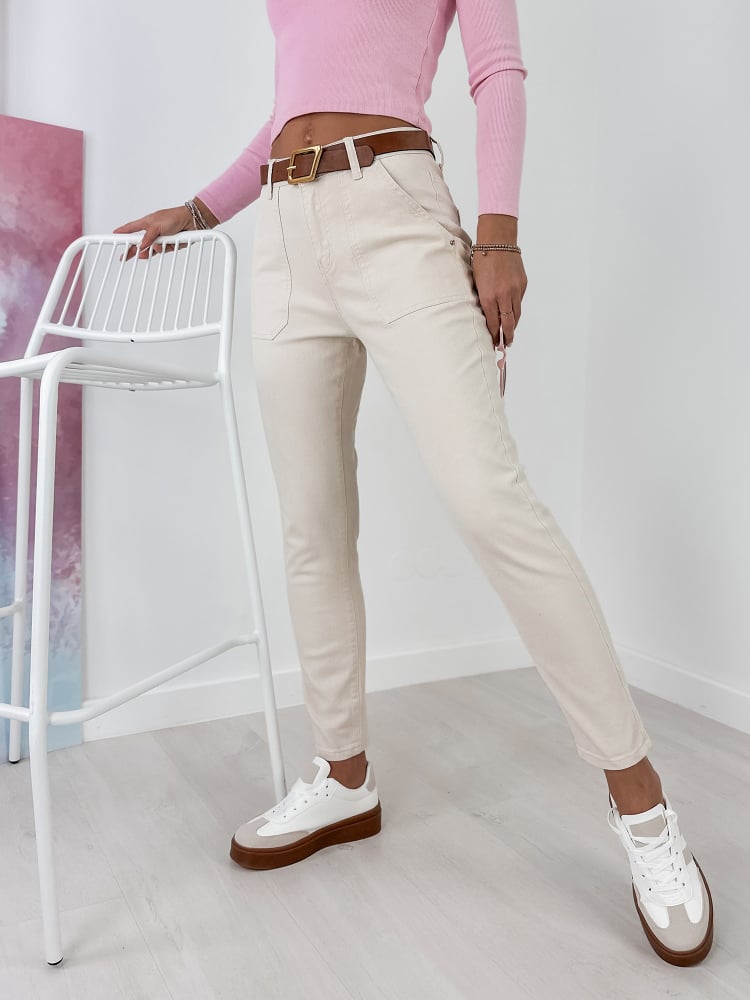 SPODNIE NEVERA BEŻOWE