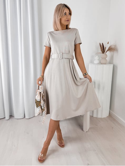 SUKIENKA DRASILLA CIEMNOBEŻOWA