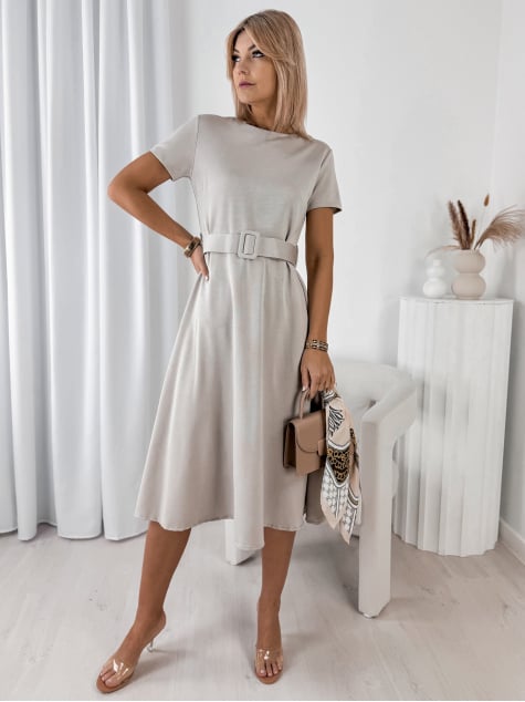 SUKIENKA DRASILLA CIEMNOBEŻOWA