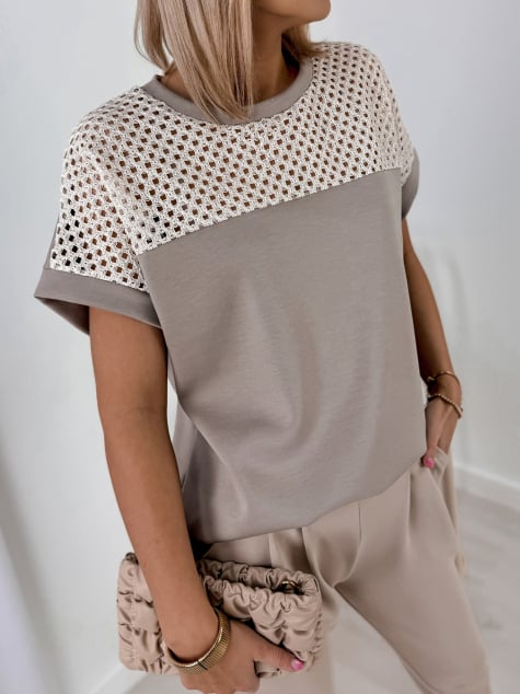 BLUZKA MILARA CIEMNOBEŻOWA