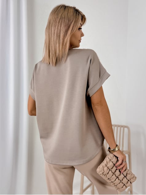 BLUZKA MILARA CIEMNOBEŻOWA