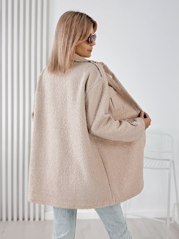 PŁASZCZ BOUCLE ELINNA BEŻOWY