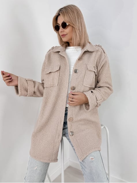 PŁASZCZ BOUCLE ELINNA BEŻOWY