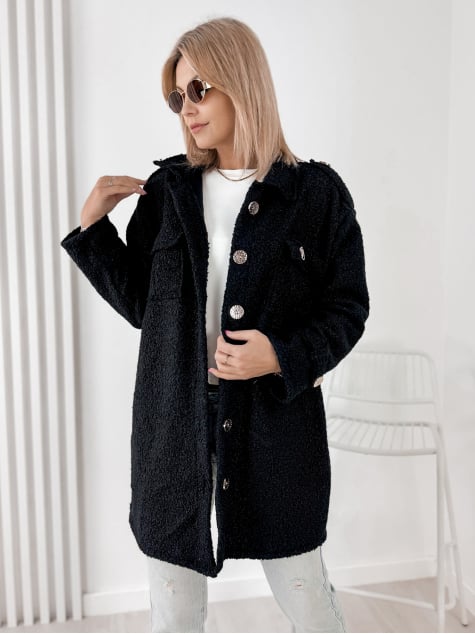 PŁASZCZ BOUCLE ELINNA CZARNY