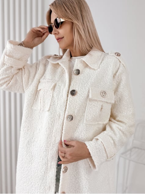 PŁASZCZ BOUCLE ELINNA ECRU