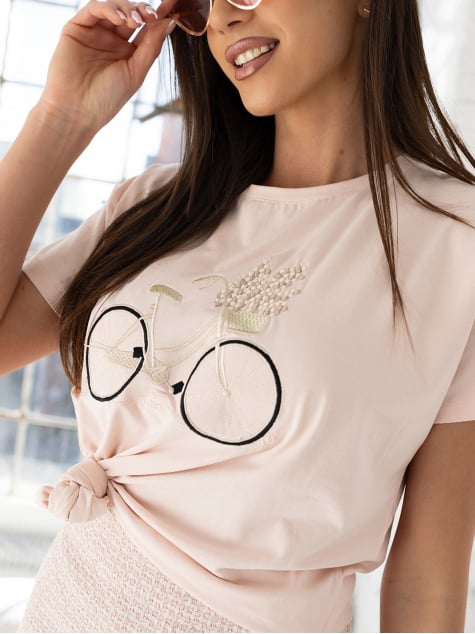 BLUZKA LUNARIA PUDROWY RÓŻ