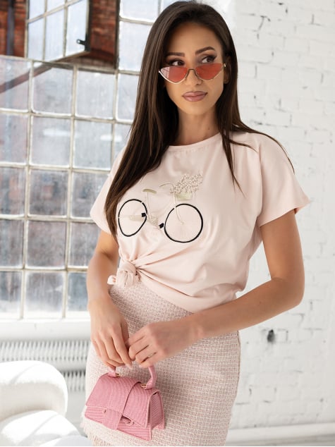 BLUZKA LUNARIA PUDROWY RÓŻ