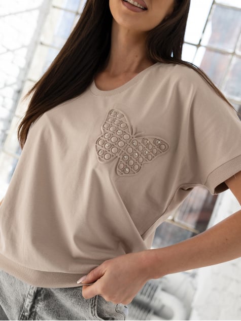 BLUZKA ELYSIA BEŻOWA