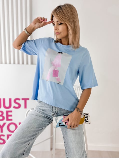 BLUZKA ELMOR BŁĘKITNA