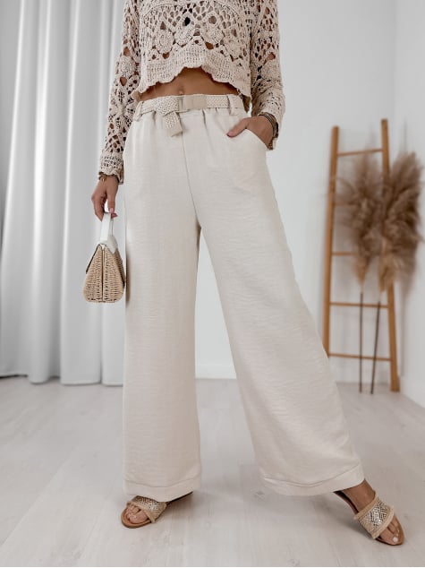 SPODNIE TBILISI KREMOWE