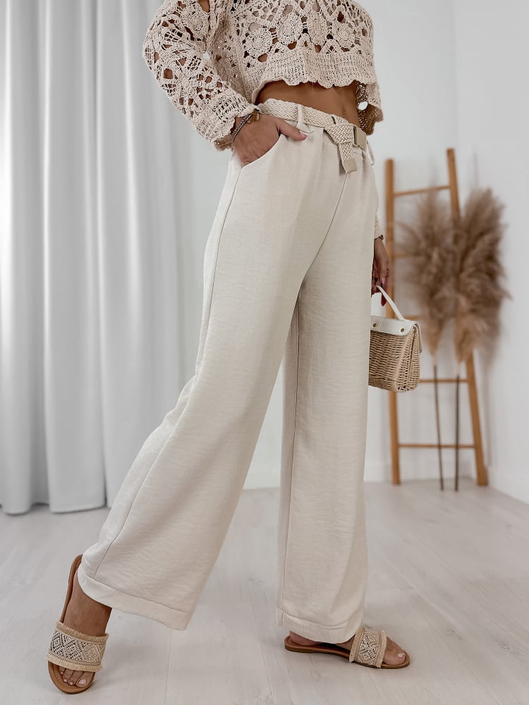 SPODNIE TBILISI KREMOWE