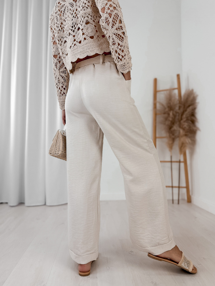 SPODNIE TBILISI KREMOWE