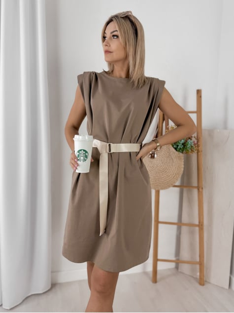 SUKIENKA SHEINA CIEMNOBEŻOWY