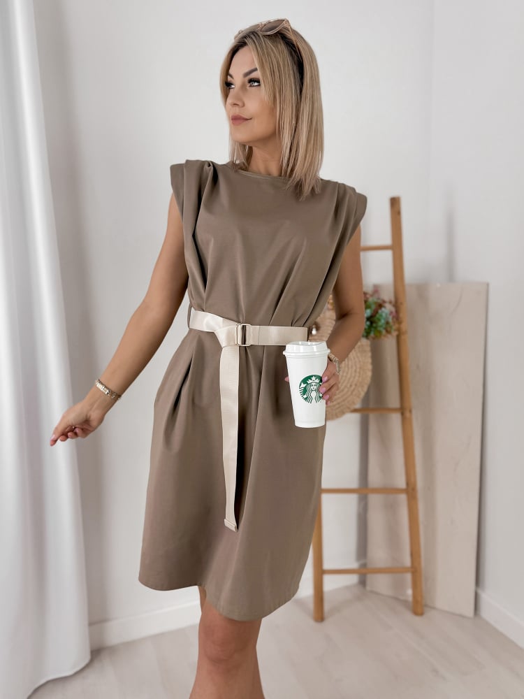 SUKIENKA SHEINA CIEMNOBEŻOWY