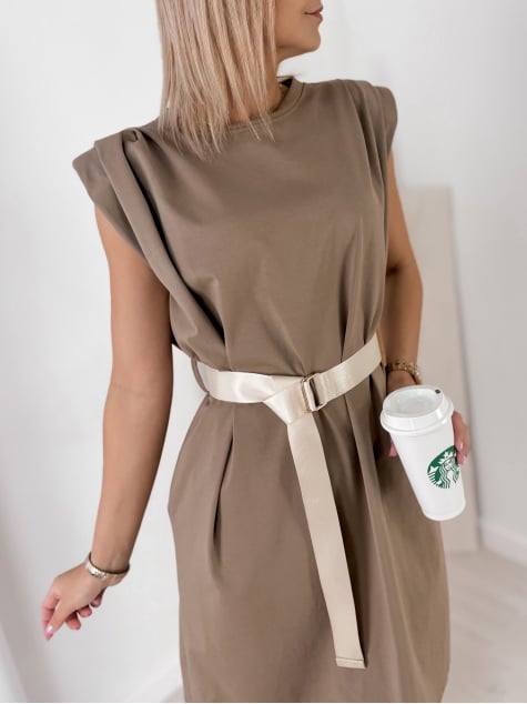 SUKIENKA SHEINA CIEMNOBEŻOWY