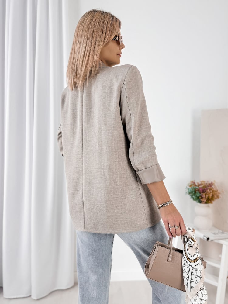 ŻAKIET OTEKAO CIEMNOBEŻOWY