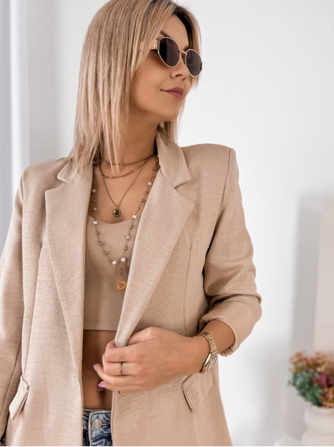 ŻAKIET OTEKAO KARMELOWY