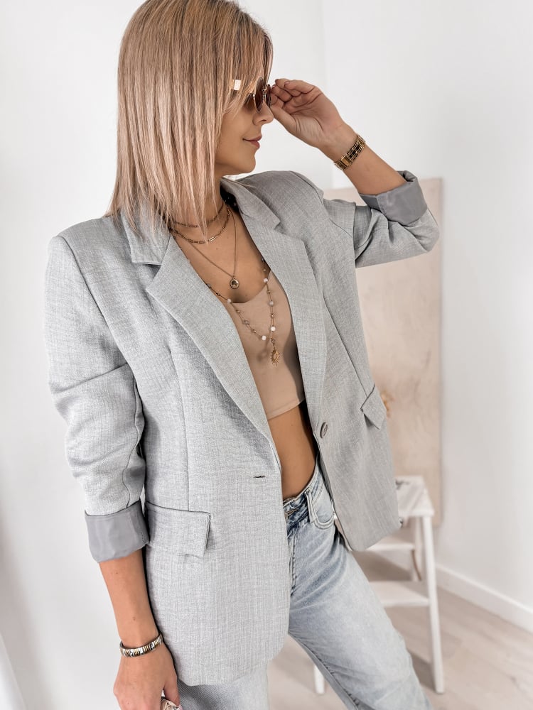 ŻAKIET OTEKAO SZARY