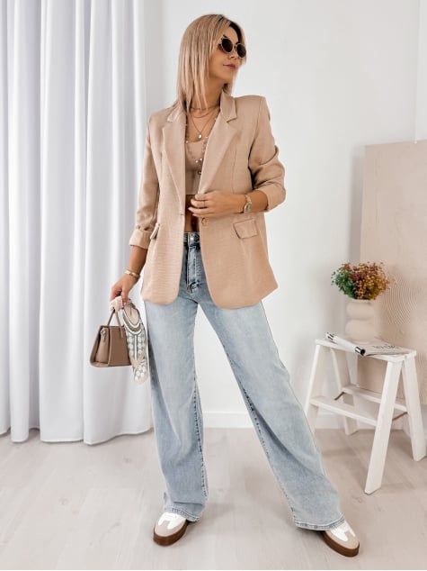 ŻAKIET OTEKAO KARMELOWY