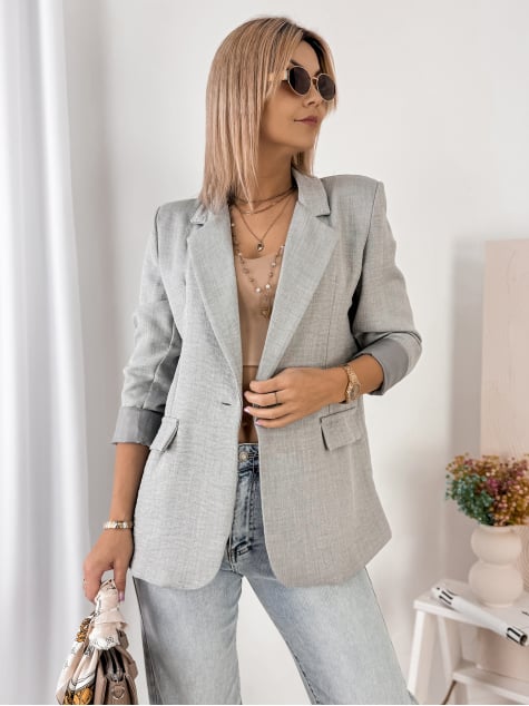 ŻAKIET OTEKAO SZARY