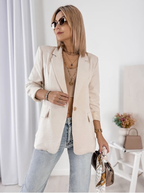 ŻAKIET OTEKAO BEŻOWY