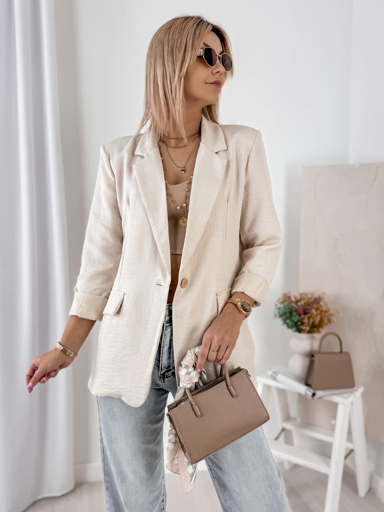 ŻAKIET OTEKAO BEŻOWY