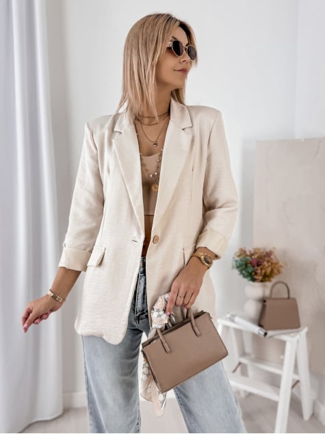 ŻAKIET OTEKAO BEŻOWY