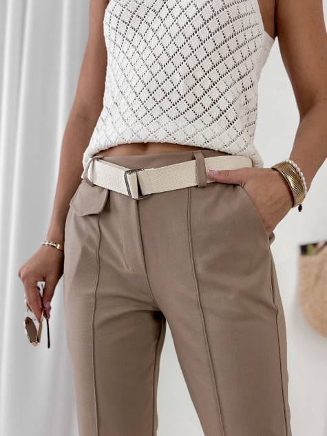 SPODNIE TEKKA CIEMNOBEŻOWE