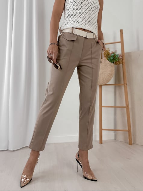 SPODNIE TEKKA CIEMNOBEŻOWE