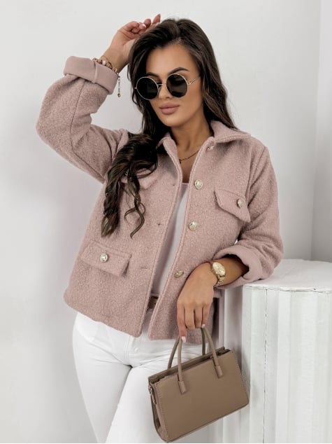 KURTKA BOUCLE XAVIA PUDROWY...